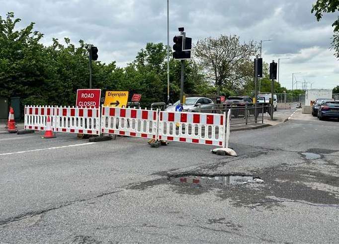 The A226 between Swancombe High Street and Ebbsfleet Fooball Ground has been shut for eight months