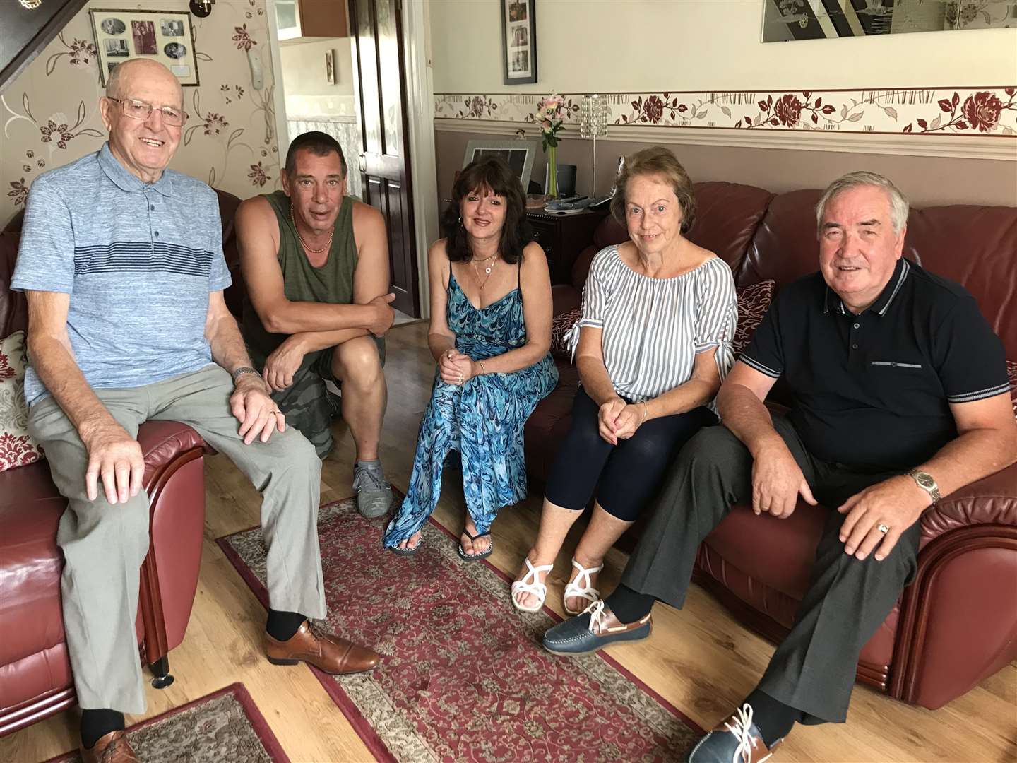 Keith Shrubsall with daughter Tina Smith, her partner Nigel Jones (middle) and Janice and Richard Shrubsall (right)