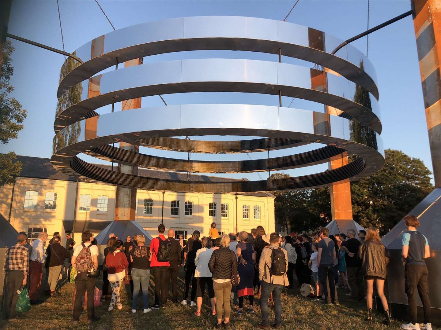 Public descend on the new structure on the riverside in Chatham at the opening of the TOGETHER artwork. Picture: Medway Council