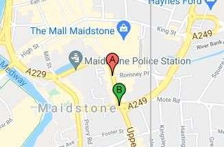 Points A and B mark where the road closure is in place. Picture: Google maps