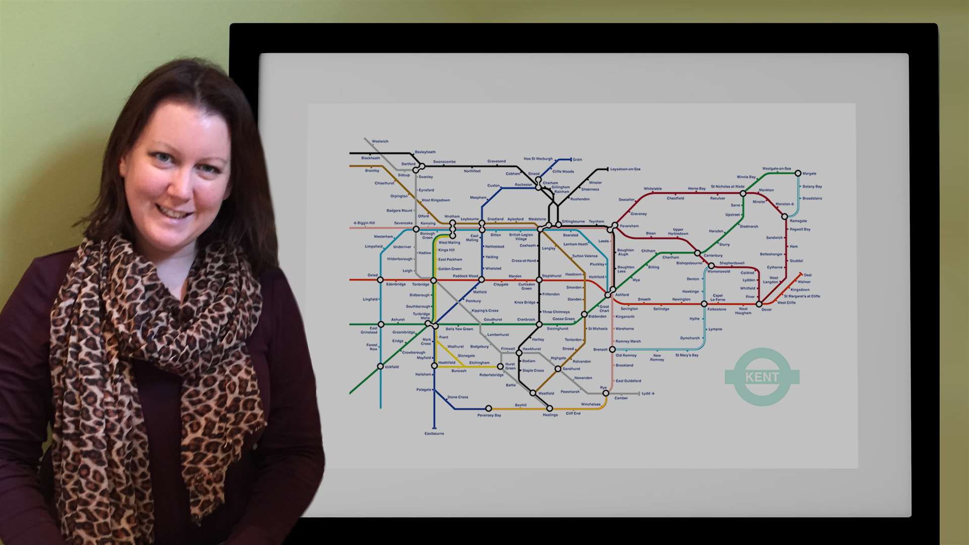 Jessie Wilson created a tube style map of Kent's roads