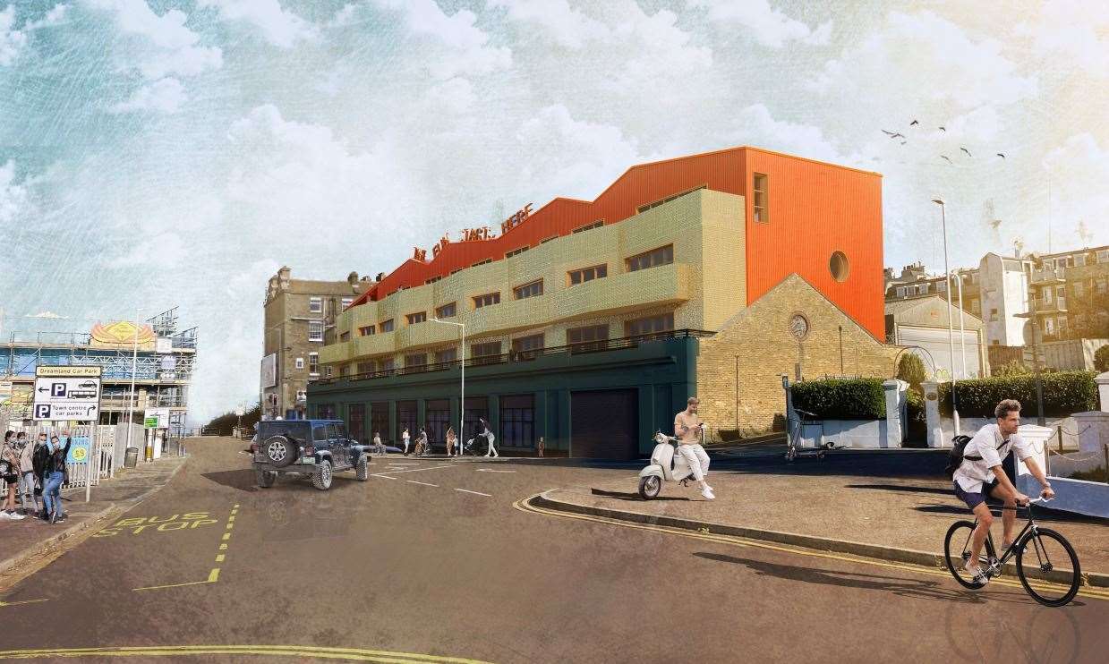 A CGI of the proposed development, opposite Dreamland car park