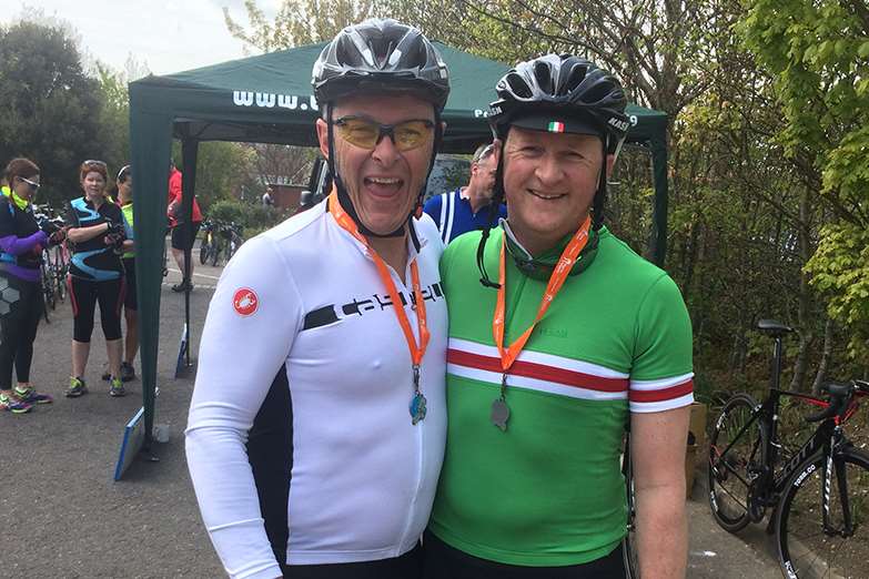 Steve Bryant and Chris Coles finished first on the 48-mile Thanet to Canterbury return