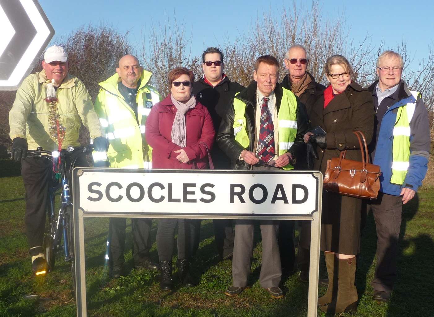 Members of Minster parish council protesting about more building in Scocles Road