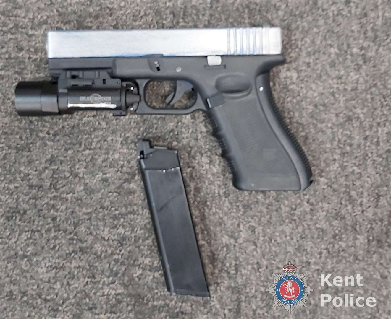 The imitation firearm which police seized in Canterbury. Picture: Kent Police