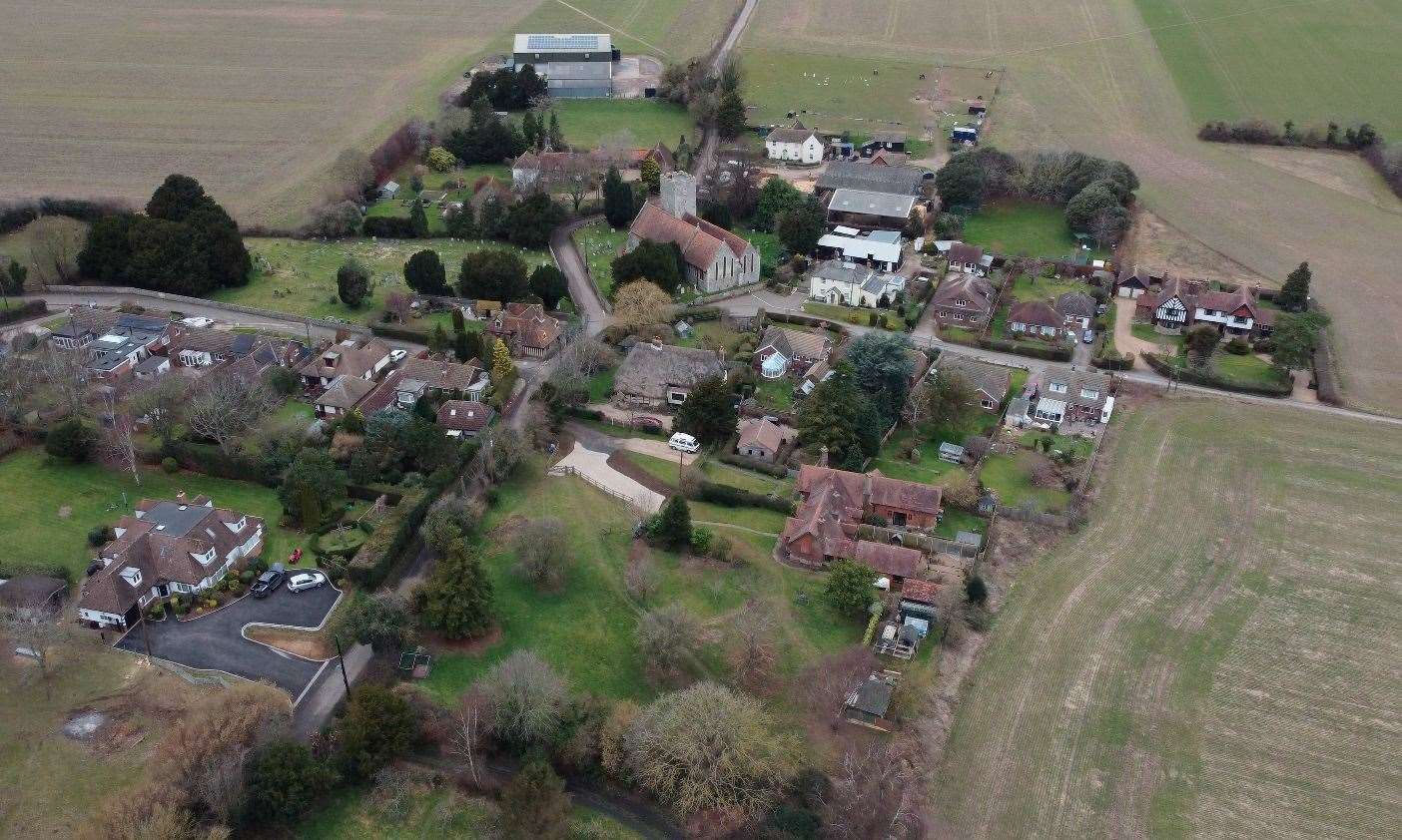 One of Daniel's reference drone photos for his map of Nonington