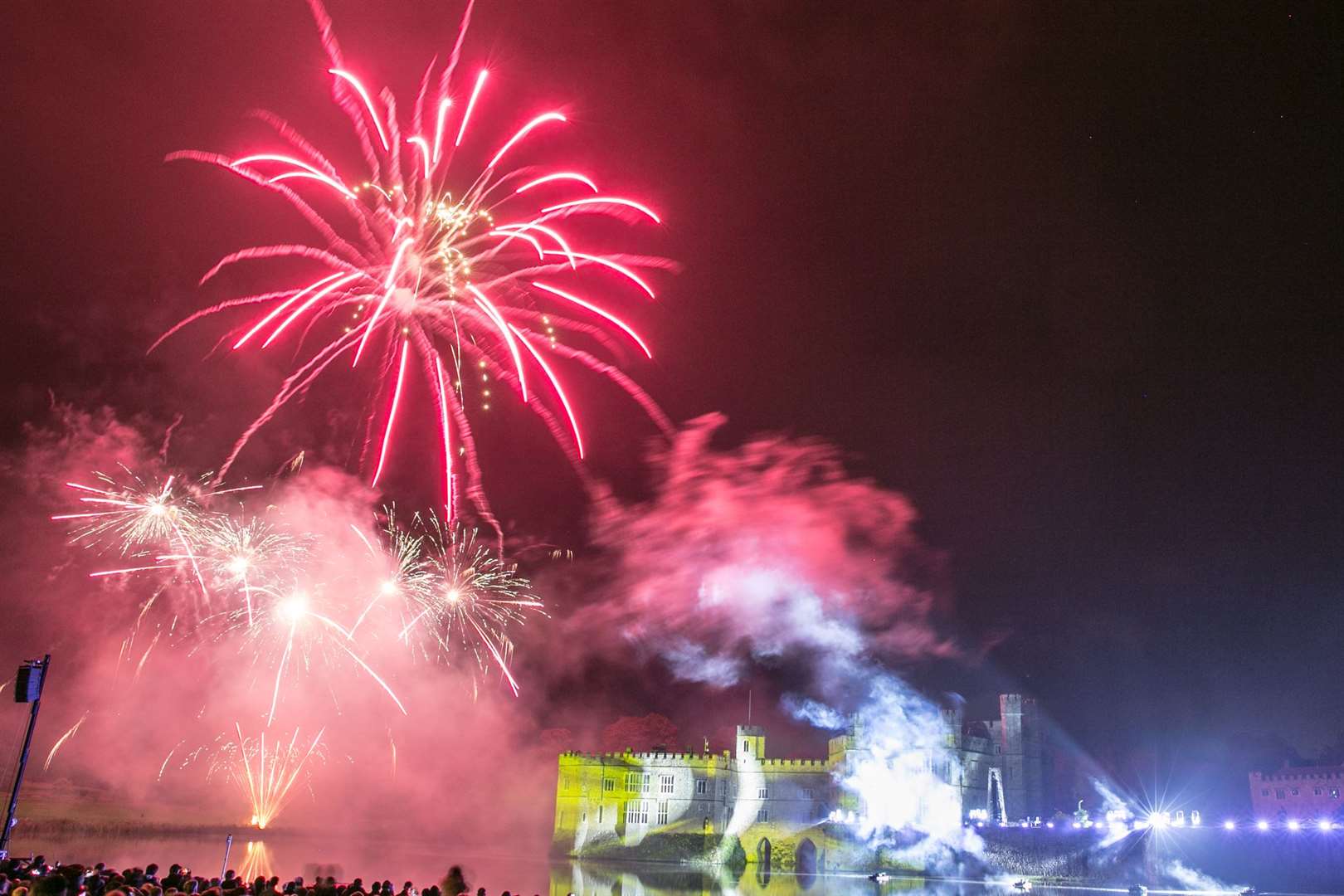 Leeds Castle Fireworks 2019 sponsored by KMFM. Fireworks light the skies around Leeds Castle. Picture: Matthew Walker. (42836929)