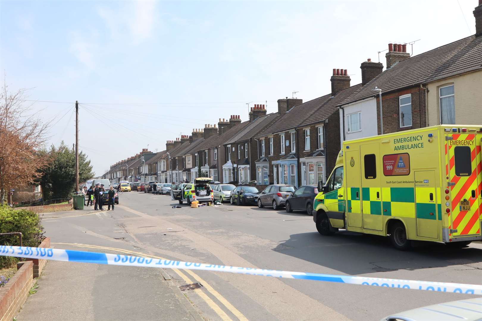 Police and paramedics were called to Tonge Road, Murston, near Sittingbourne after a teenage boy was hit by a motorbike