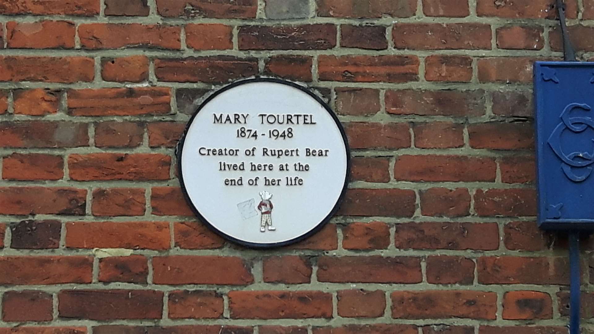 A plaque remembers Mary Tourtel who was born - and died - in Canterbury