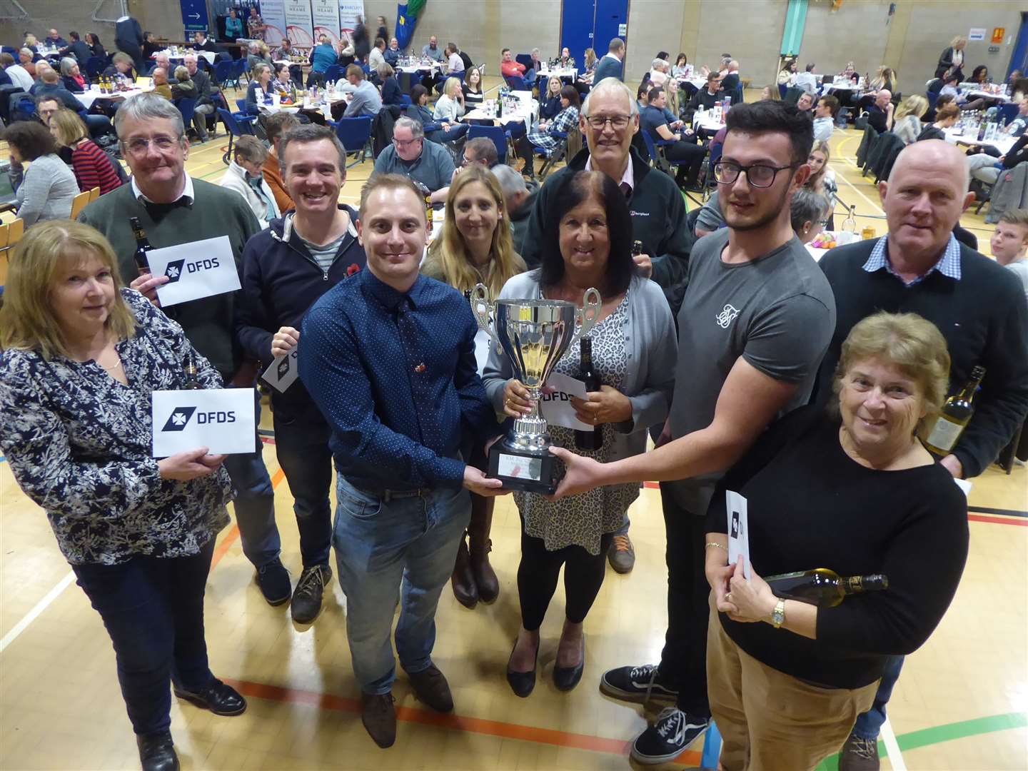 2018 Maidstone Big Quiz winners Moomins being presented with their trophy
