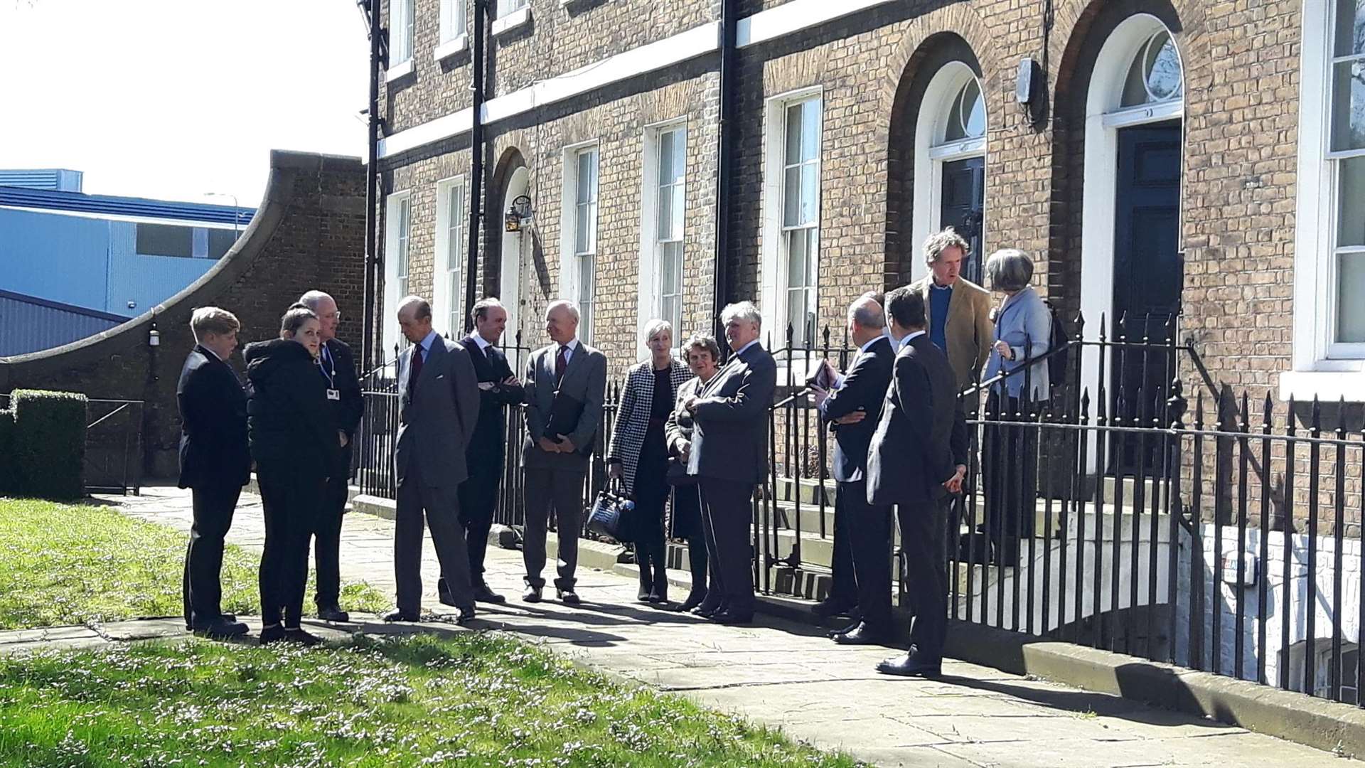 The Duke of Kent meets Oasis Academy pupils Lillie May and Archie Stewart near the Dockyard Church at Sheerness (1396893)