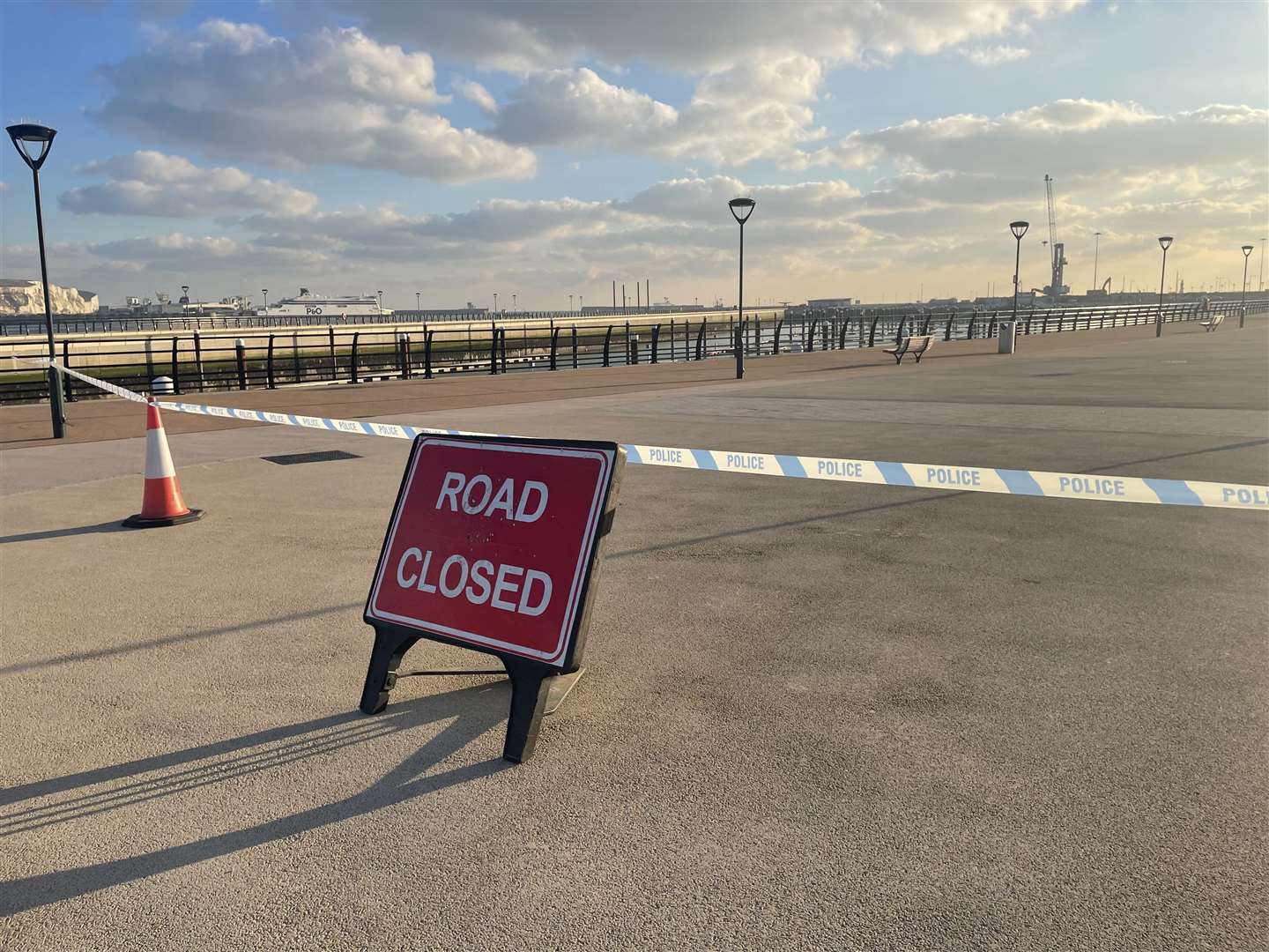 The marina in Dover was taped off by police as the search continued