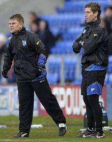 Gillingham boss Andy Hessenthaler and Nicky Southall