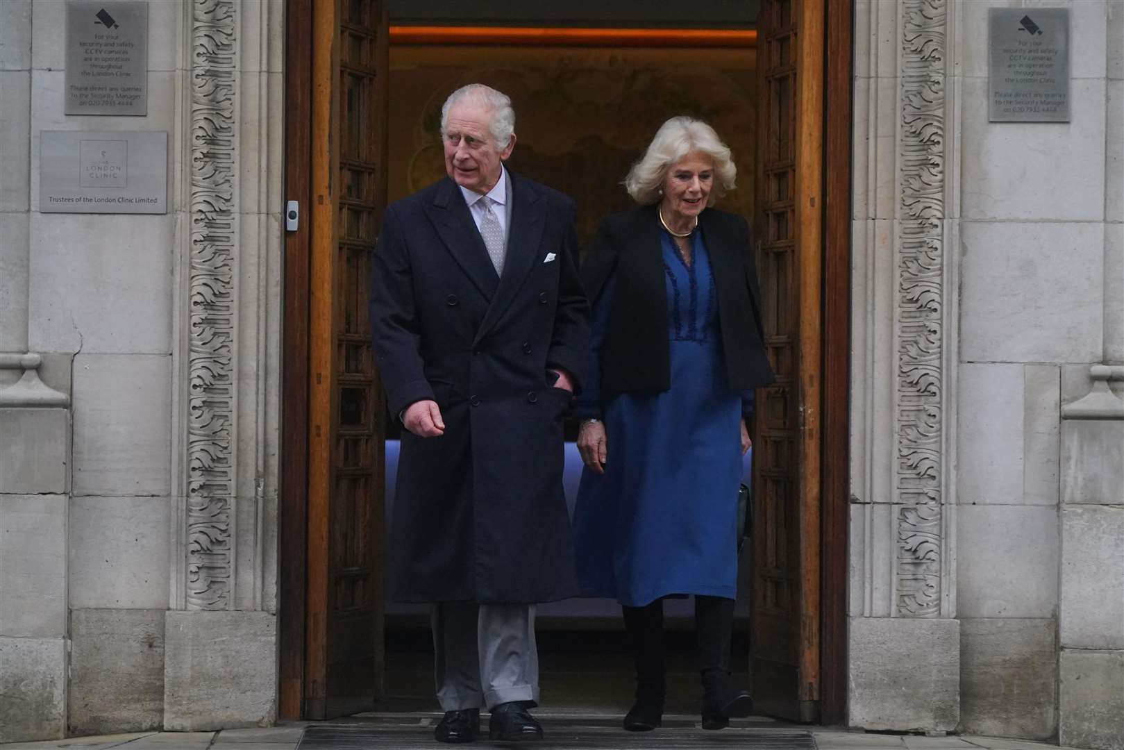 Charles was joined by Camilla as he left hospital (Victoria Jones/PA)
