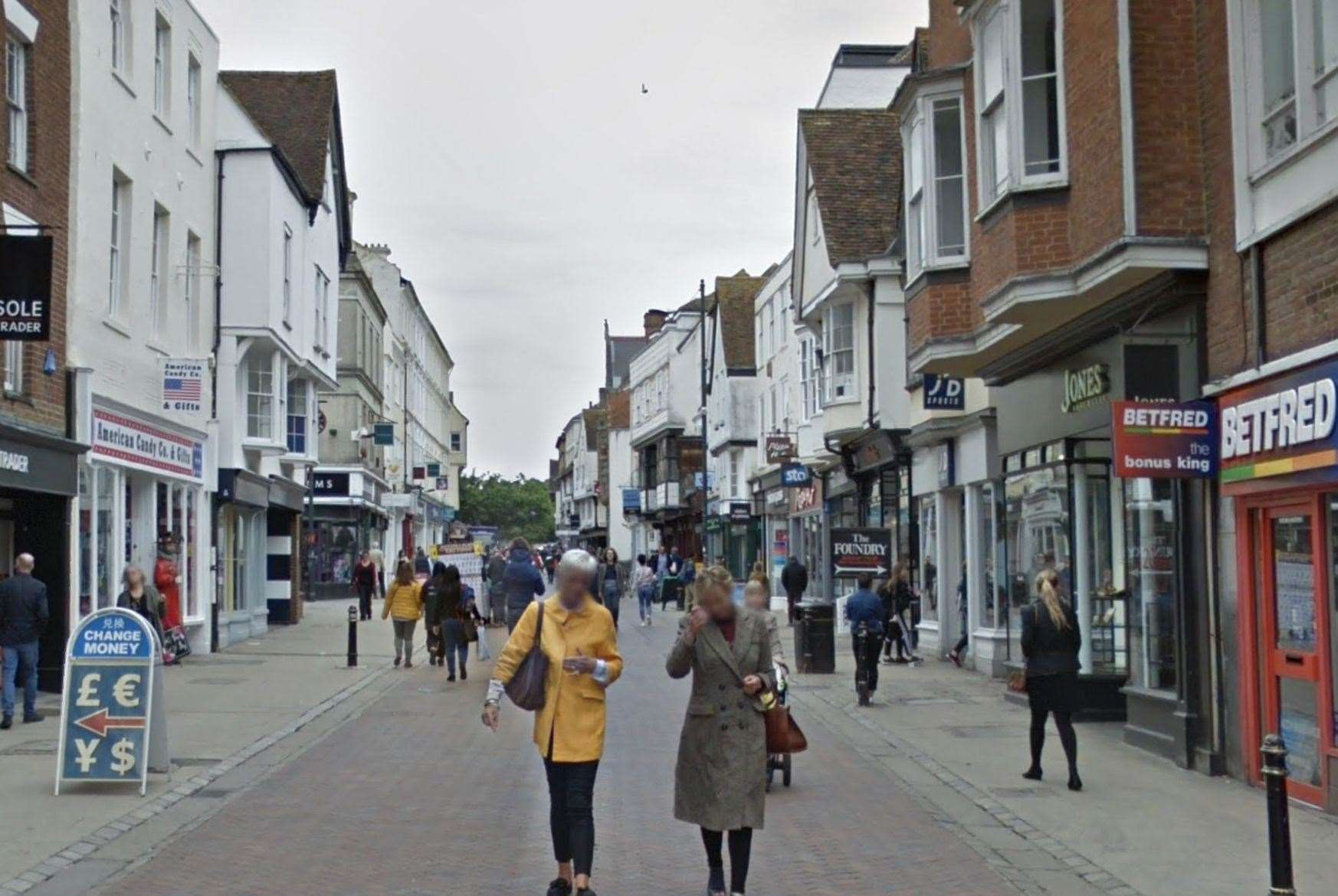 Police were called to the centre of Canterbury following a large-scale disturbance. Picture: Google