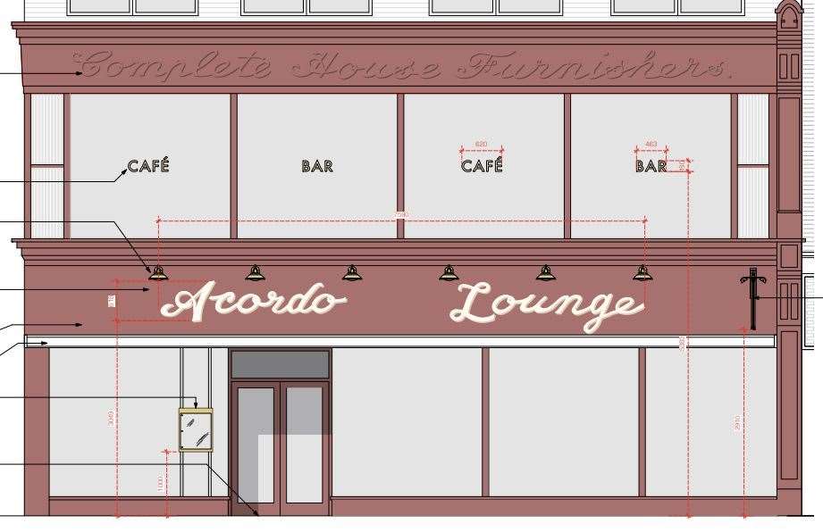 An artist’s impression of how the Acordo Lounge in Deal high street could look