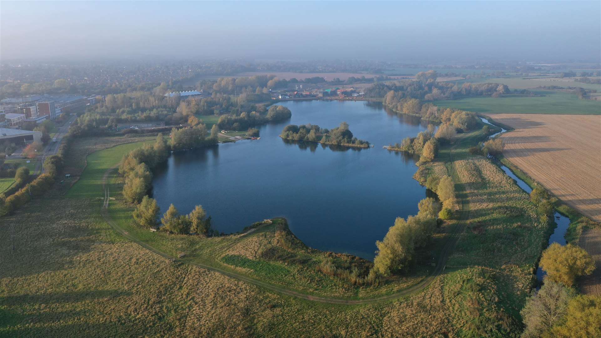 Many people visit Conningbrook Lakes each day for nature walks or to exercise their dogs. Picture: Vantage Photography