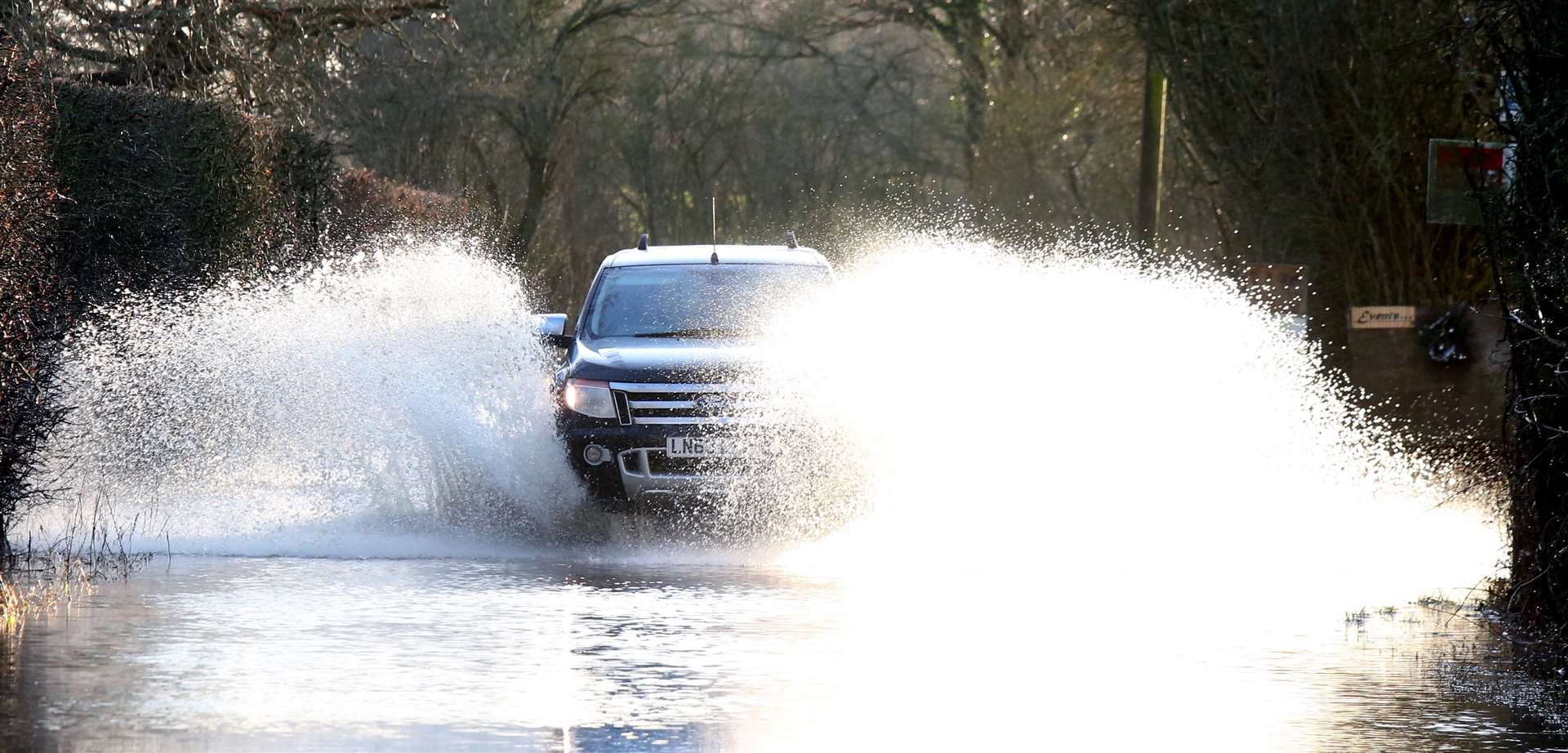 New Barn Road in Hawkenbury has shut because of flooding near Staplehurst. Picture: UK News in Pictures (26827715)