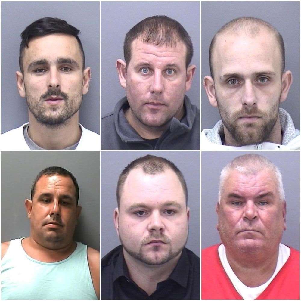 Upper left to right: Jimmy Ward, Clifford Pritchard, Daniel Mold. Lower left to right: Tony Smith, Noel Ward, John Ward. Picture: Dorset Police