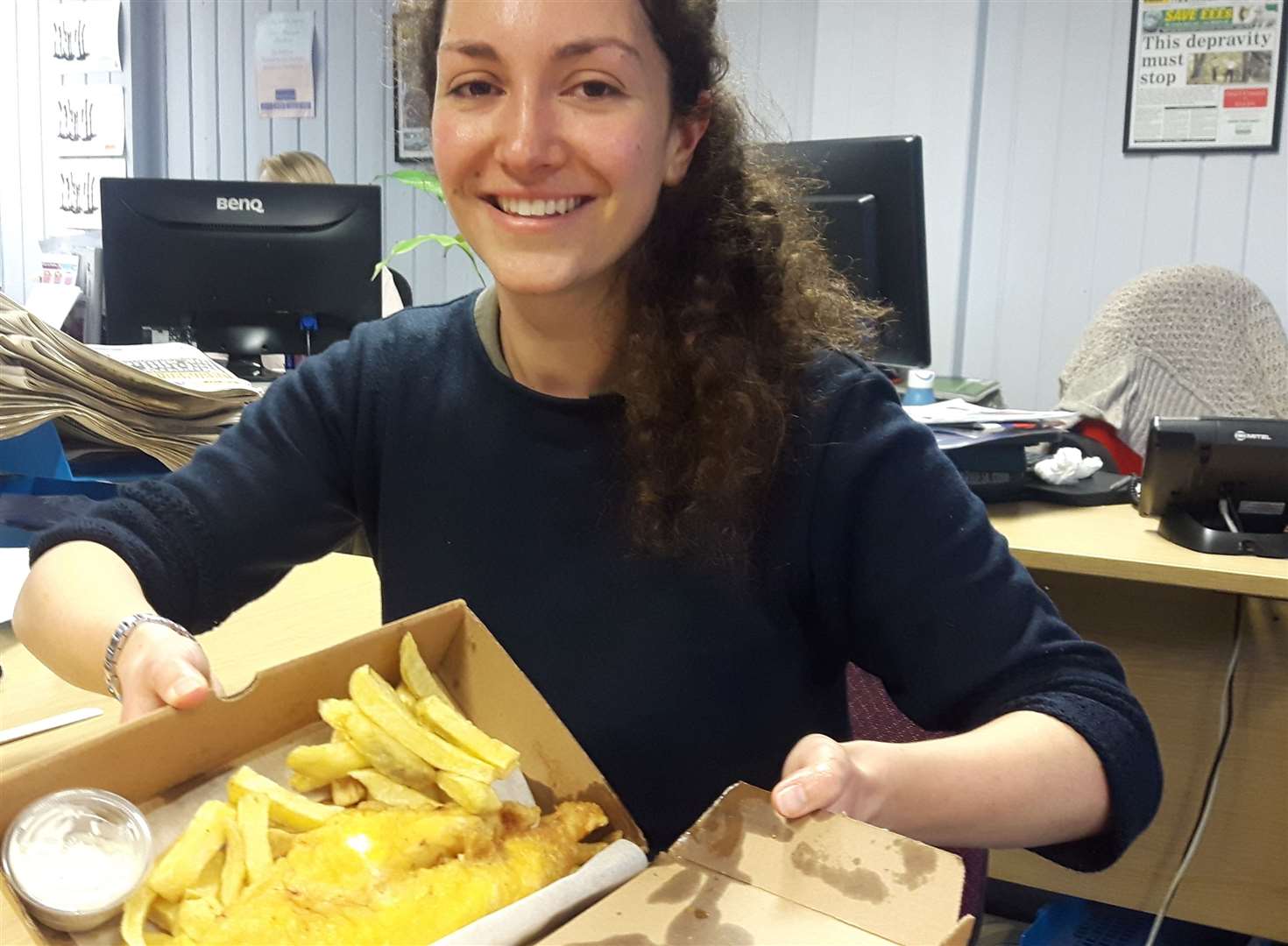 Katherine Heslop tries out the award winning fish and chips from Lewis's Fish and Grill, in Maidstone
