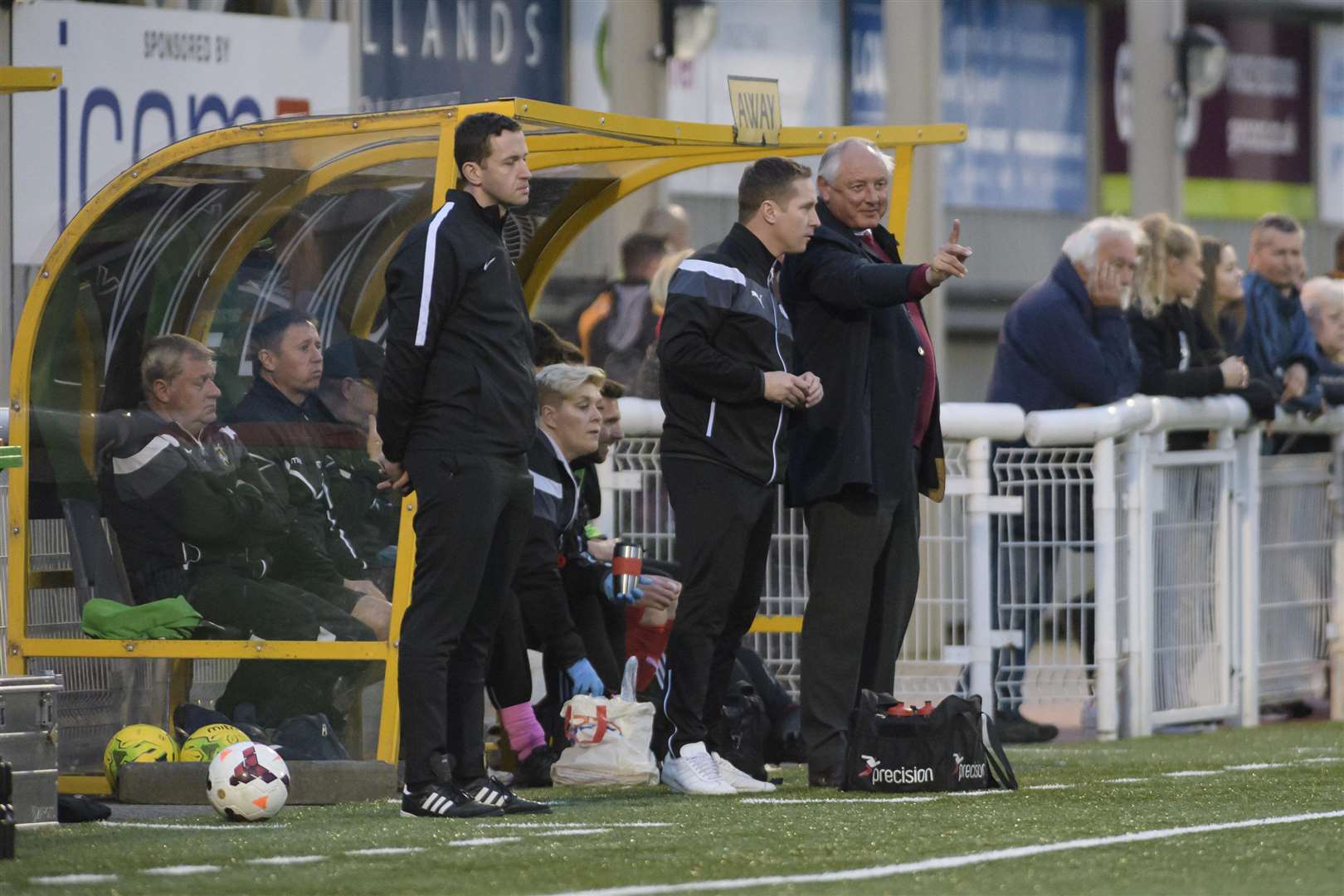 Folkestone manager Neil Cugley on the touchline at the Gallagher Stadium Picture: Andy Payton