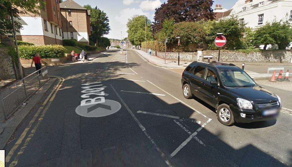 Folkestone Road with the Effingham Street and Christ Church Court junctions. Picture: Google Maps (6842676)