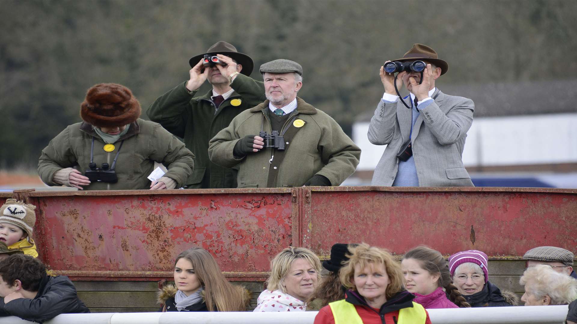 Stewards keep a close eye on the point-to-point action at Charing