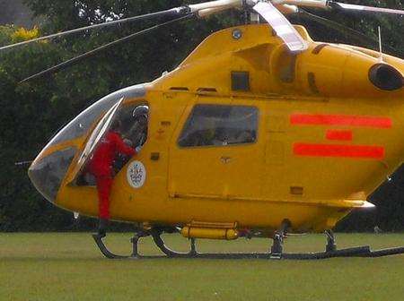 A teenage pupil had to be airlifted to hospital after being impaled on a javelin at Norton Knatchbull School, Ashford