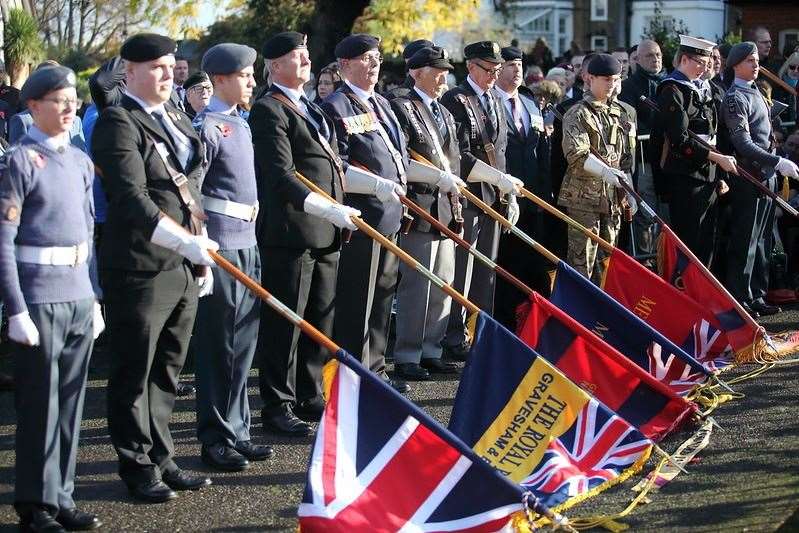 A Remembrance Sunday service at Windmill Gardens in Gravesend, 2019
