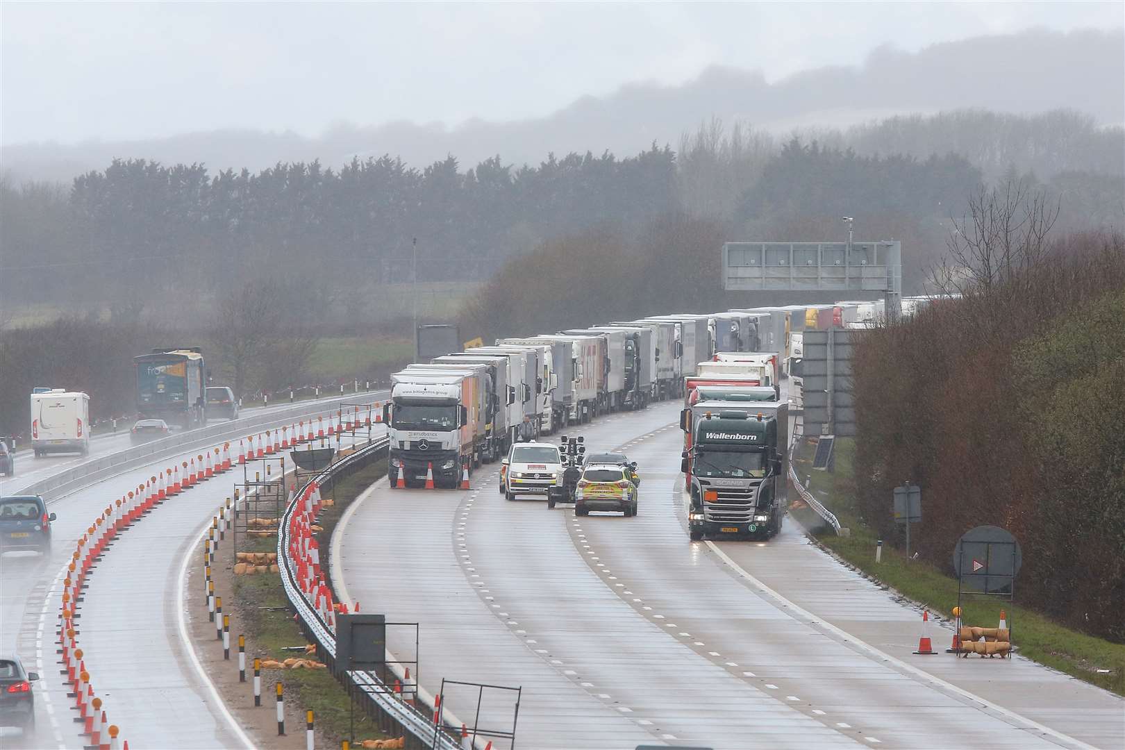 Operation Stack in place on M20. Picture: Andy Jones.