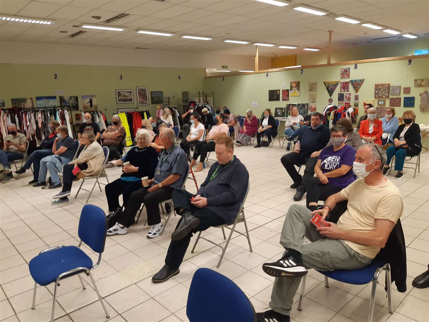 The audience at the meeting, seated socially distanced because of Covid, Picture: Sam Lennon