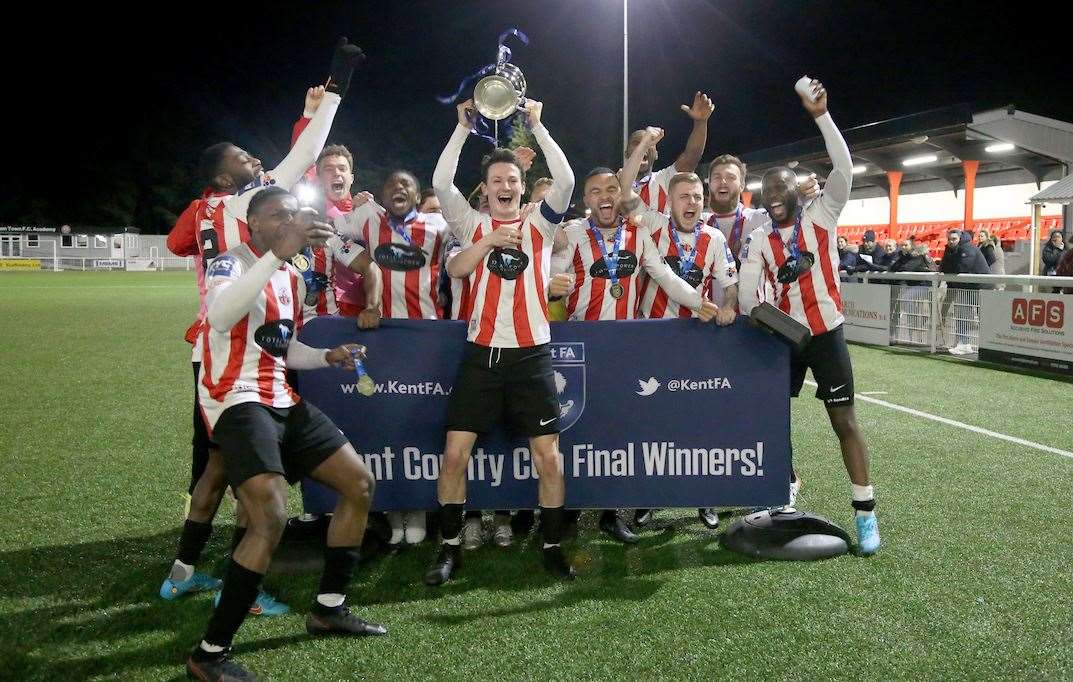 Kent FA Senior Trophy winners Sheppey United Picture: PSP Images