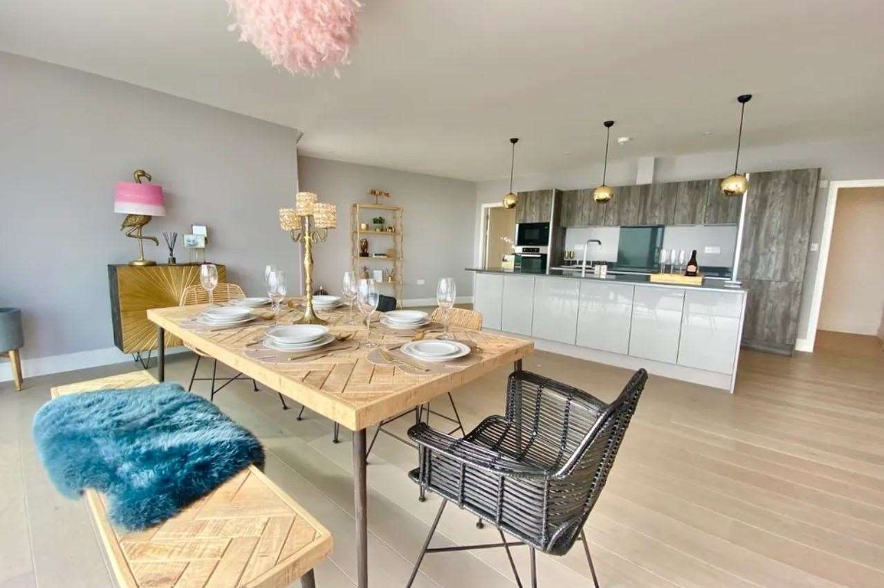 The open plan kitchen-diner. Picture: Zoopla / CR Child & Partners