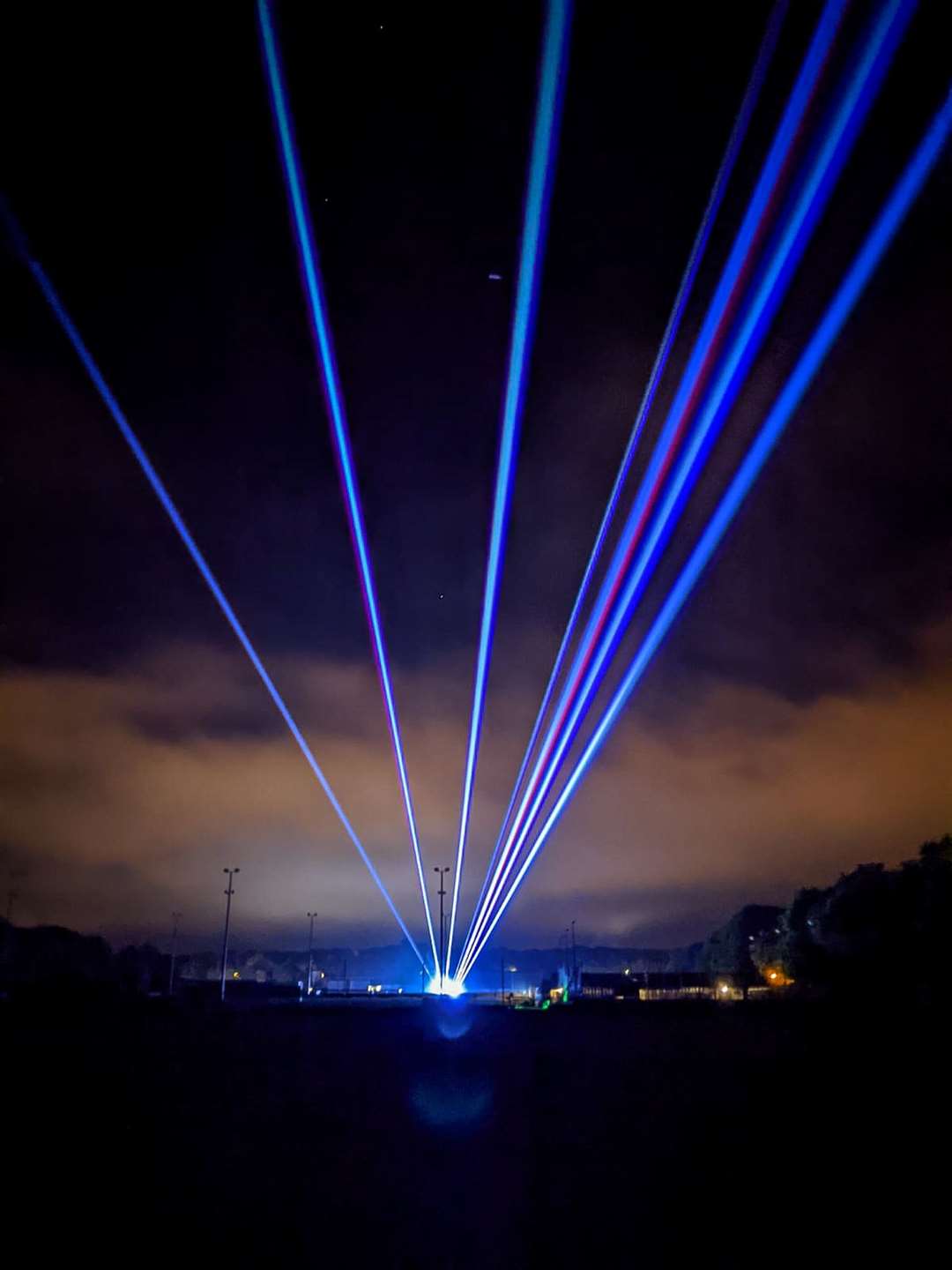 The lasers were shone into the night sky over Medway