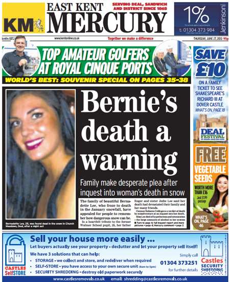 This week's East Kent Mercury front page