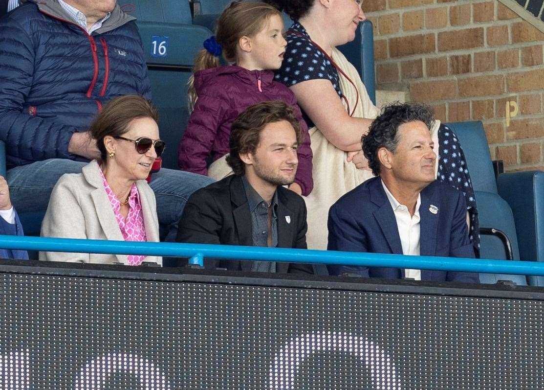 The Galinsons, Brad, Shannon and son Mac, watching their team at Priestfield on Saturday Picture: @Julian_KPI