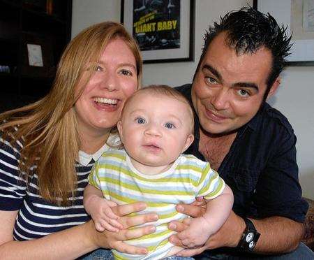 Sarah and Mike Keeling-Smith with baby Jack after his operation