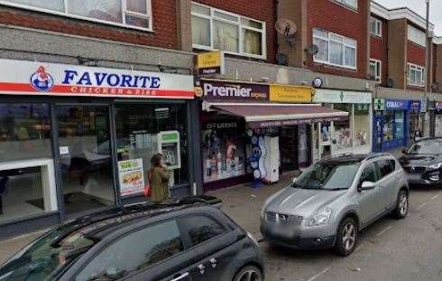 The victim was confronted outside Favorite Chicken and Ribs in Pencester Road, Dover. Picture: Google
