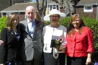 Raisa H-Hambridge, Harold Bradley with wife Doreen and Lorraine H-Hambridge