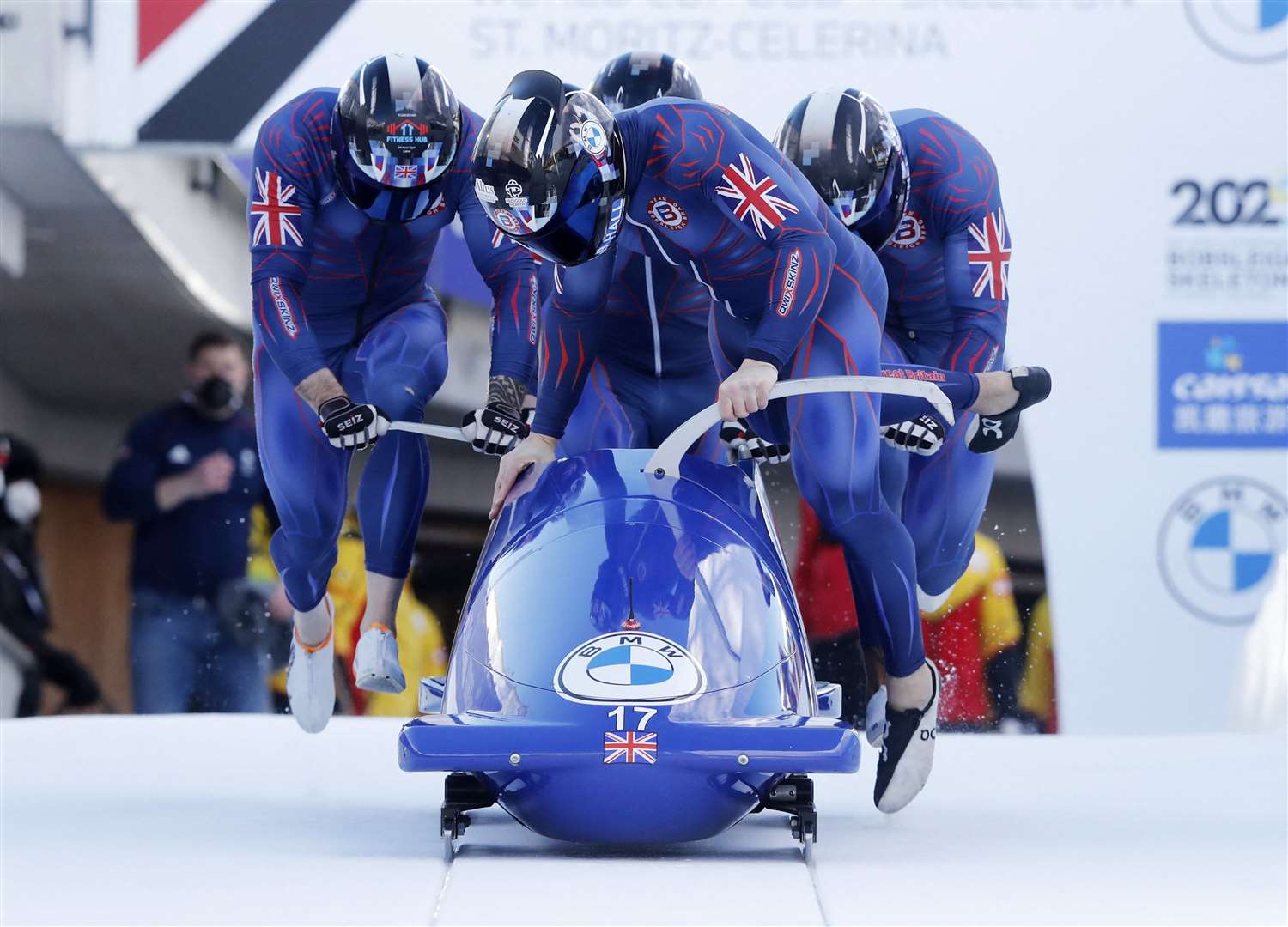Taylor Lawrence was part of Team GB's bobsleigh team - pictured in World Cup action earlier in 2022. Picture: Reuters/Arnd Wiegmann (54718662)
