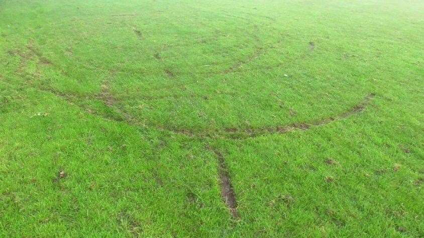 Damage caused at Barnfield Recreation Ground by anti-social bikes on September 3