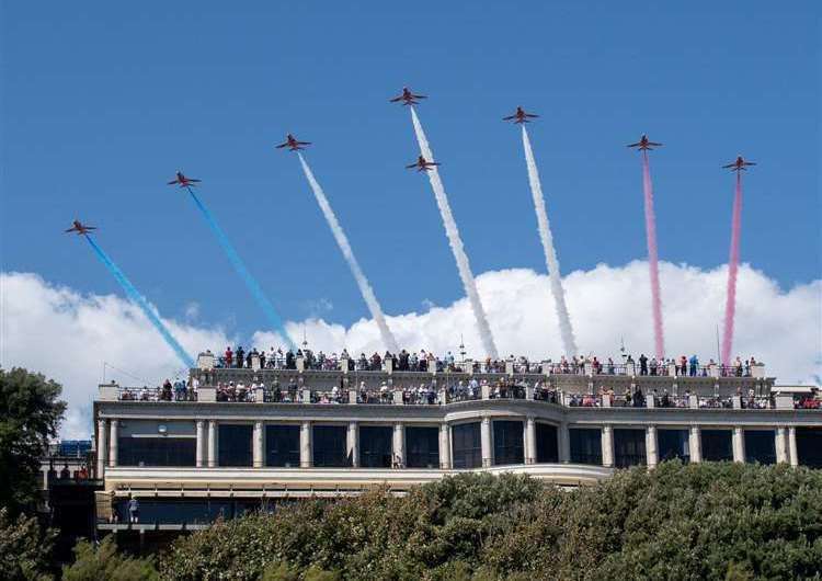 The air display with The Red Arrows was a hugely popular event in Folkestone. Picture: FHDC