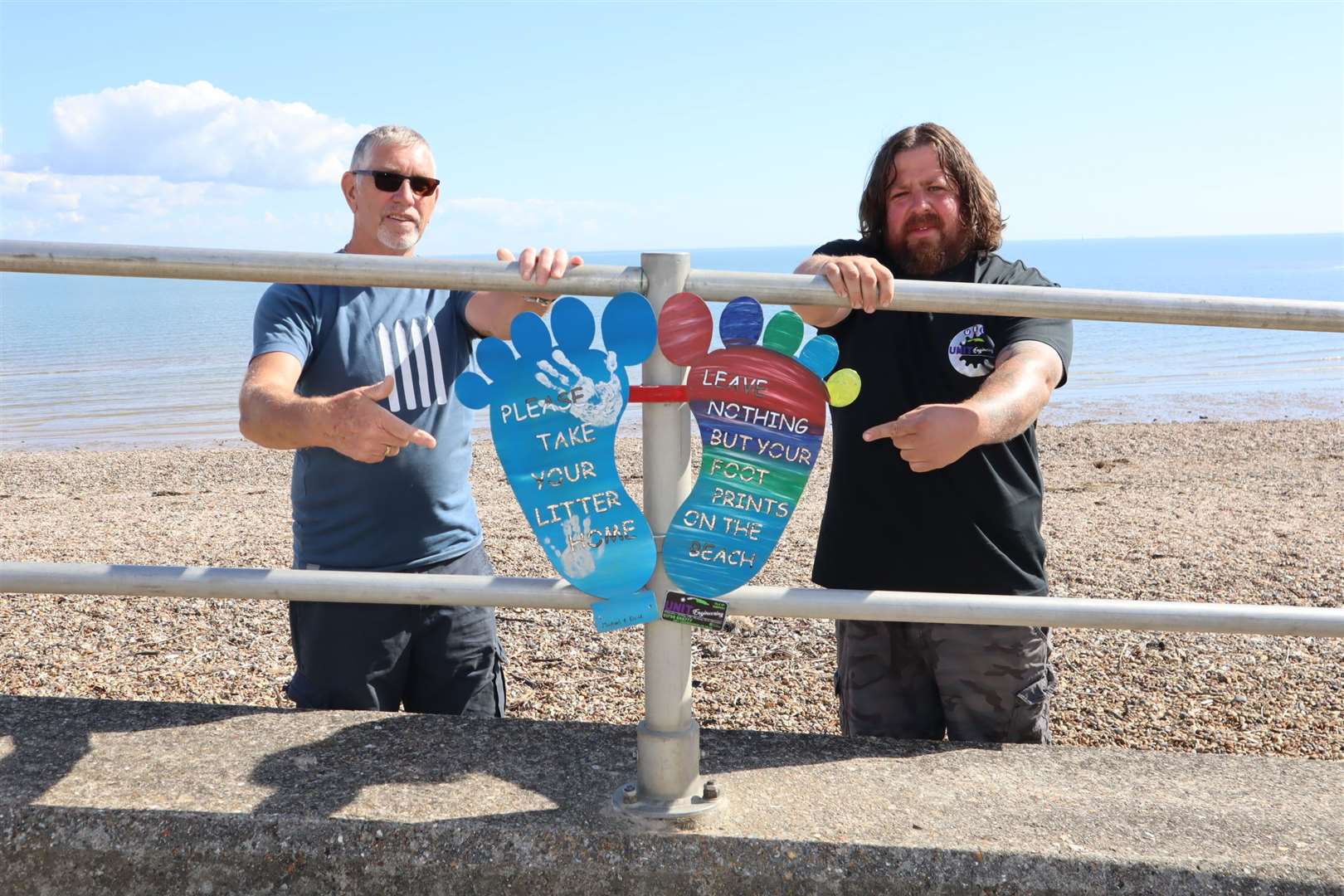 Tony Valentine, left, and Darren Hardy with their beach feet at The Leas, Minster, Sheppey. Picture: John Nurden (38640636)