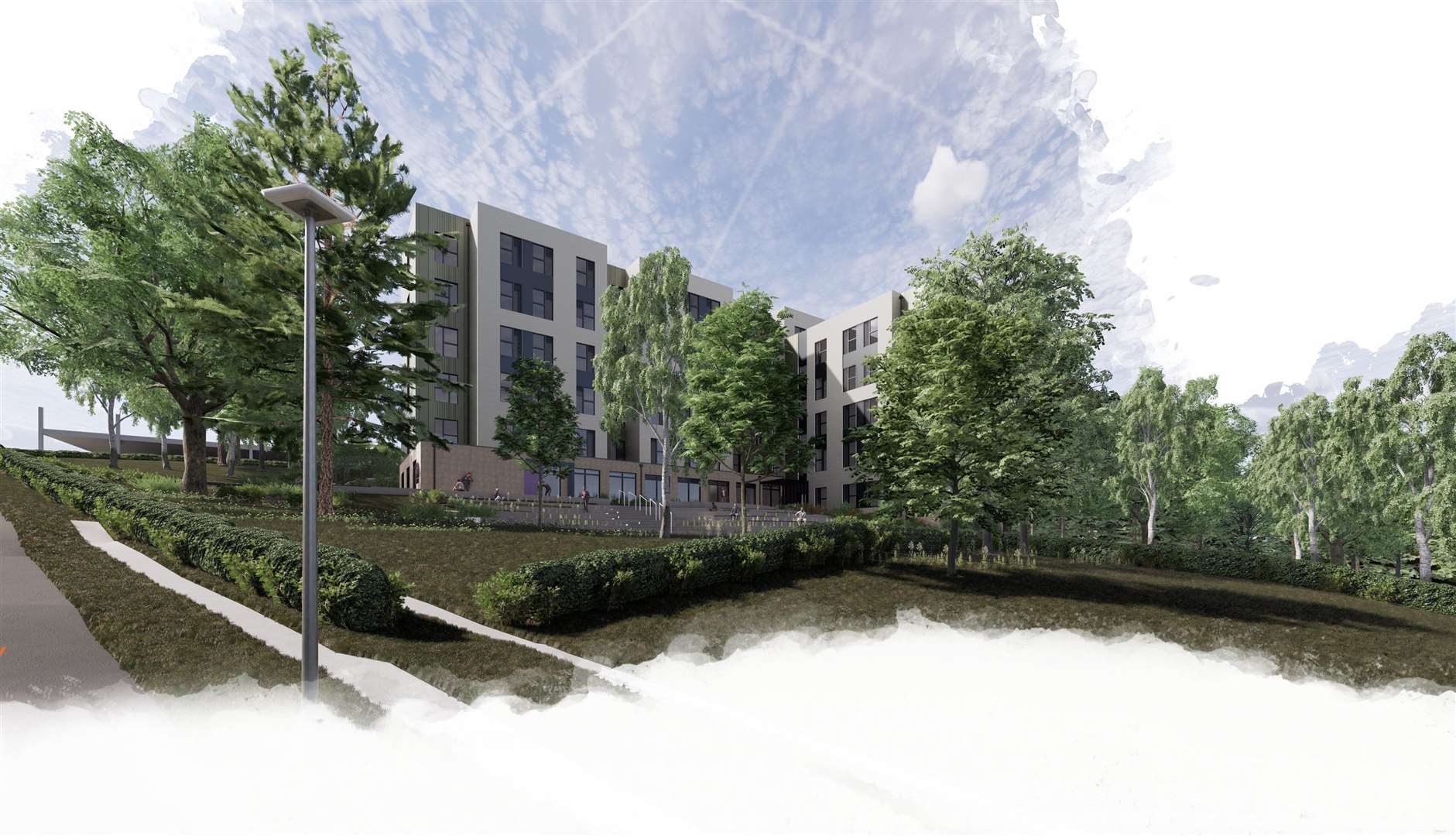What plans to build a six-storey building at Tunbridge Wells Hospital could look like from Service Road. Picture supplied by Maidstone and Tunbridge Wells NHS Trust