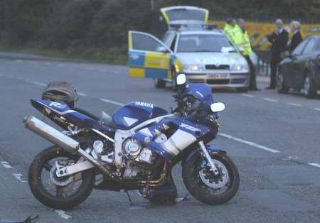 The bike involved in the collision. Picture: GRANT FALVEY