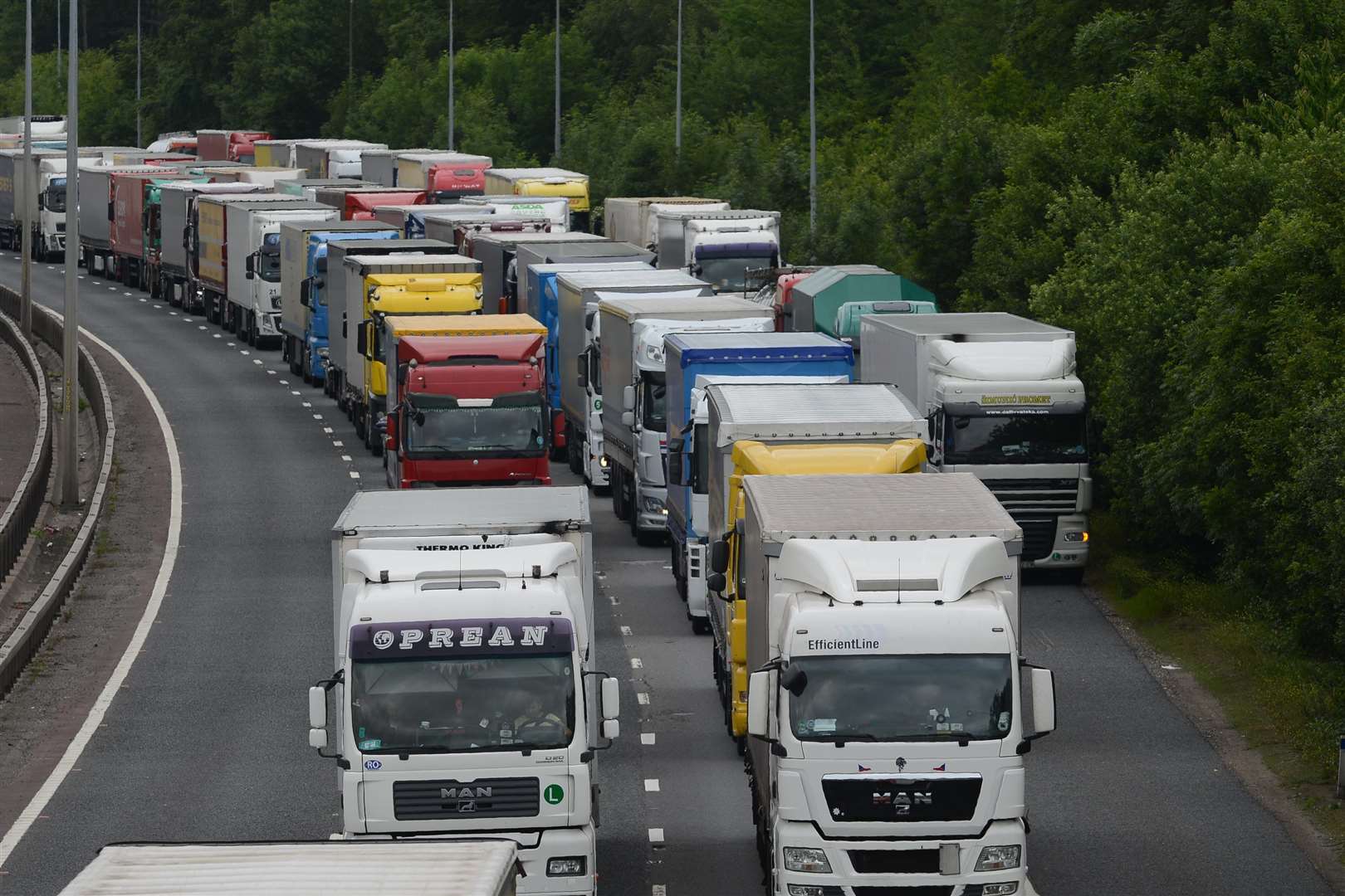 The M20 closed for Operation Stack at junction 8 near Leeds Castle in 2015. Picture: Gary Browne