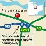 The M2 was closed until 9.45am Friday.