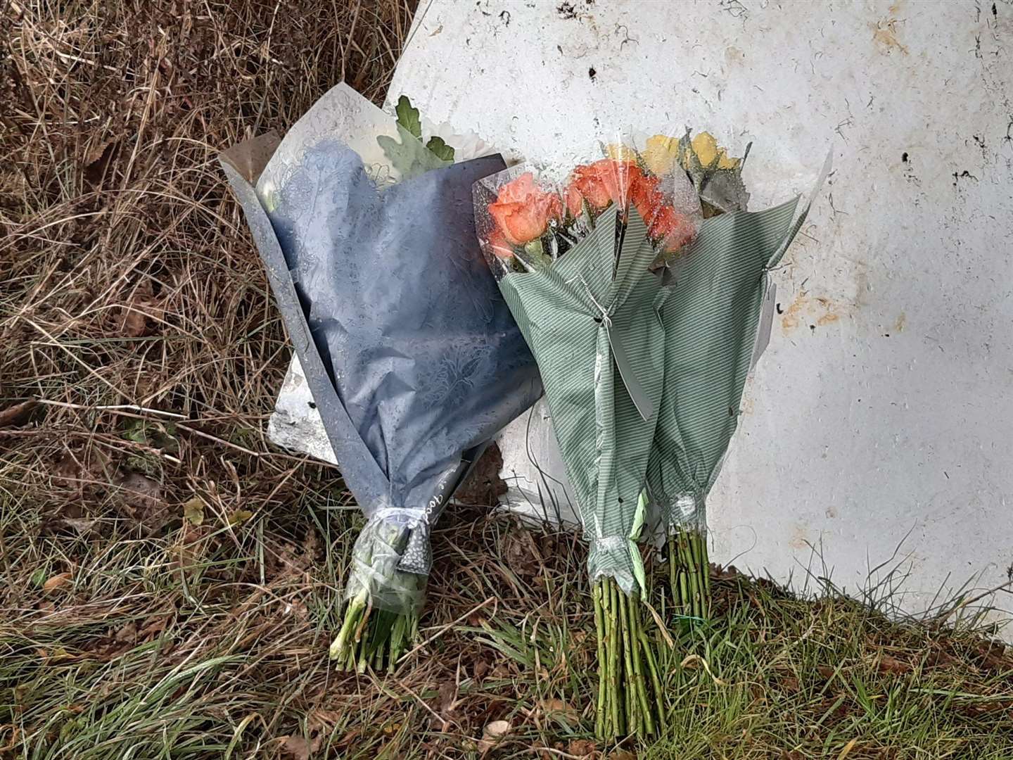 Flowers laid at the site where human remains were found in the search for Sarah Everard (45063057)