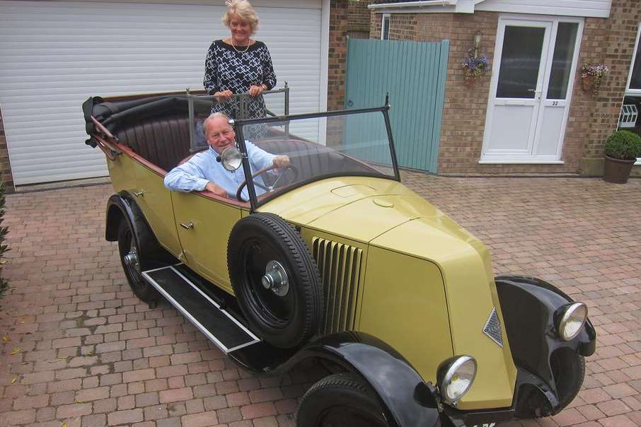 Clive and Cheryl Barker in their 1928 Renault NN Tourer, which featured in Indiana Jones and the Last Crusade