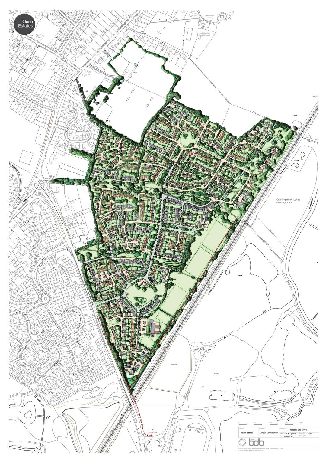 The masterplan for the Conningbrook Park development. (16064928)